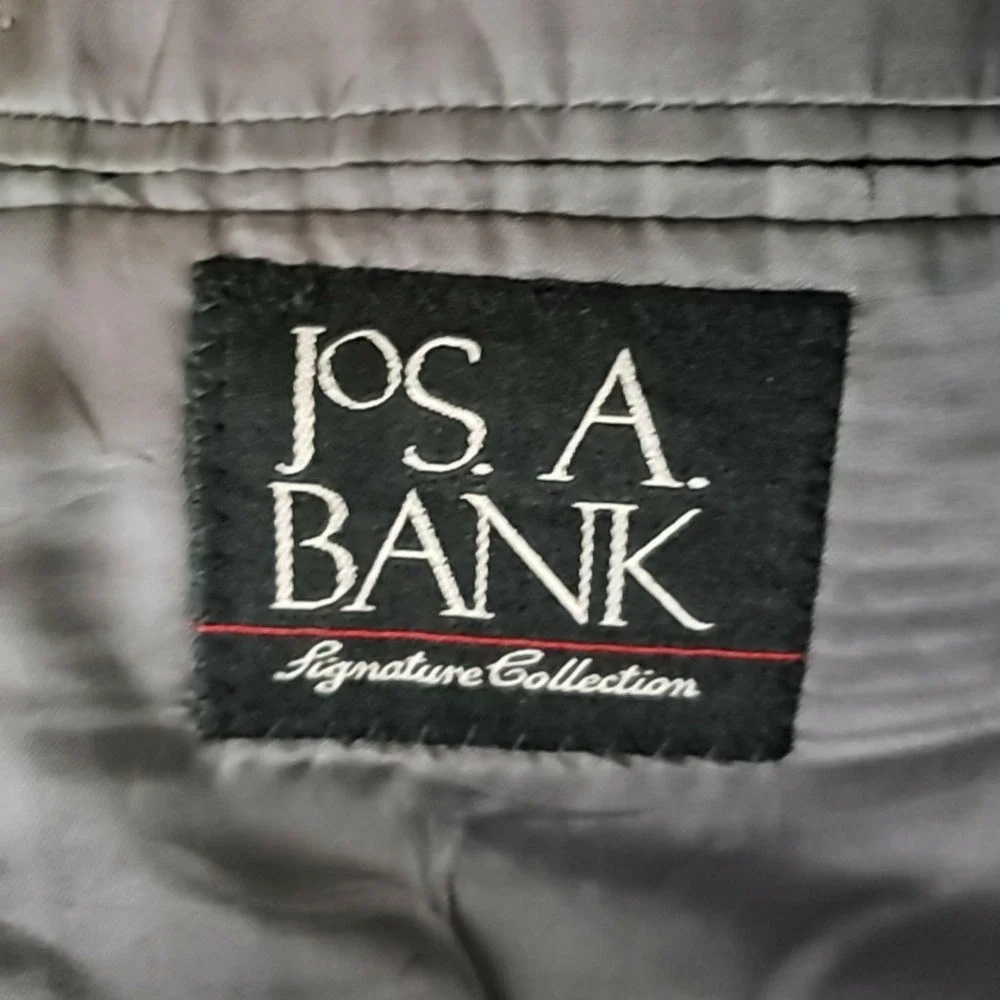 Jos A Bank Blazer Mens 52R Gray Plaid Silk Wool Signature Sport Coat Jacket